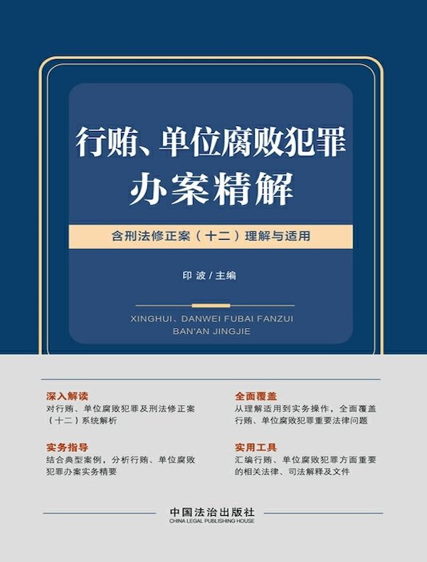 行贿、单位腐败犯罪办案精解：含刑法修正案（十二）理解与适用